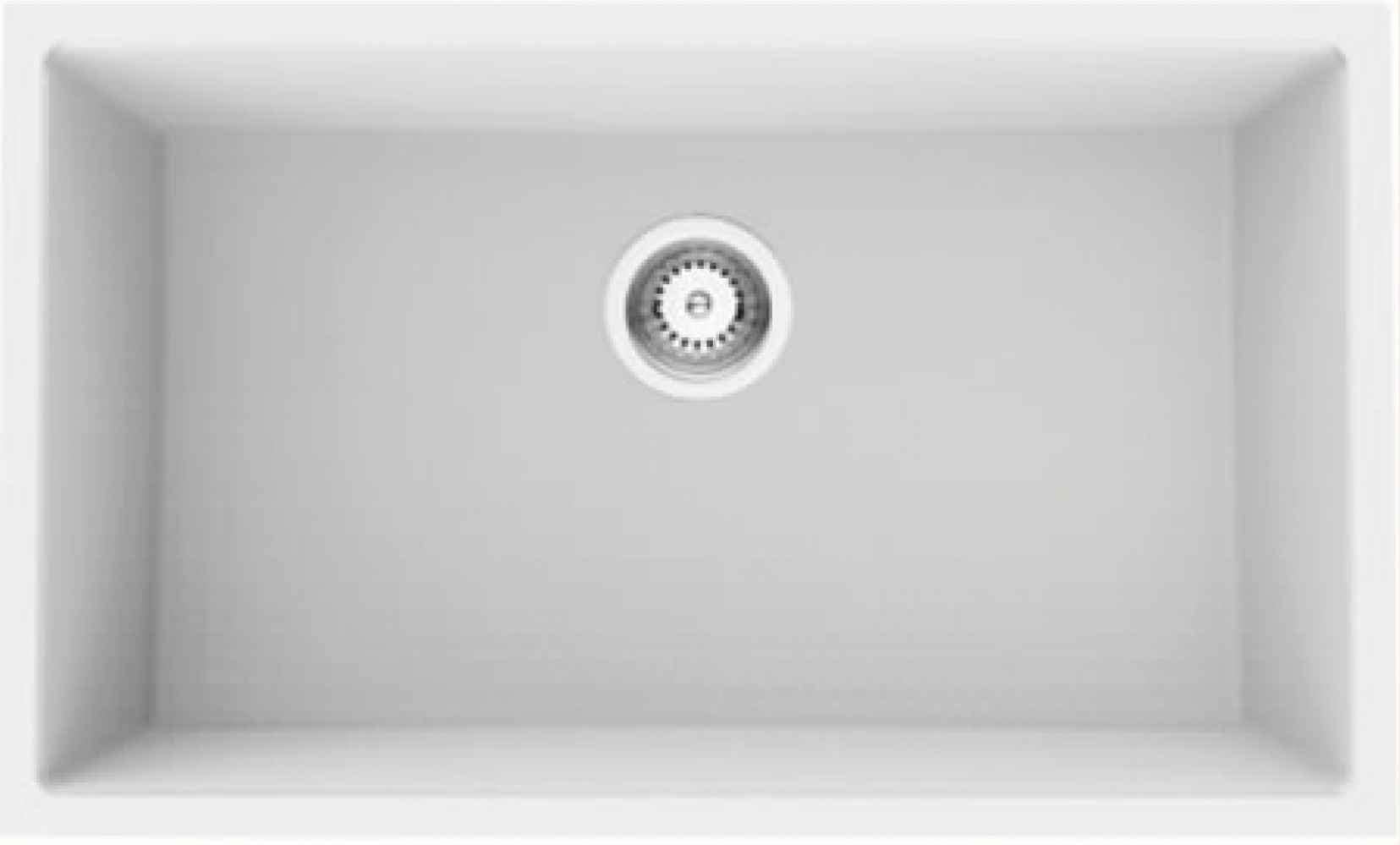 American Imaginations 2ZQO4 27" White Granite Composite Kitchen Sink w/ 1 Bowl, Undermount