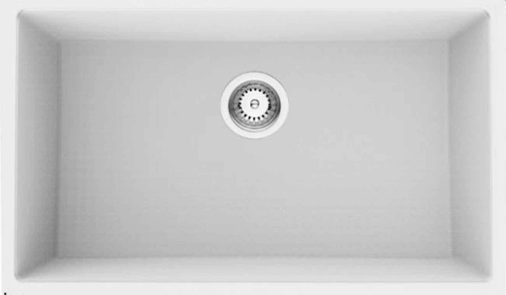 American Imaginations 2ZQLP 34" White Granite Composite Kitchen Sink w/ 1 Bowl, Modern Style