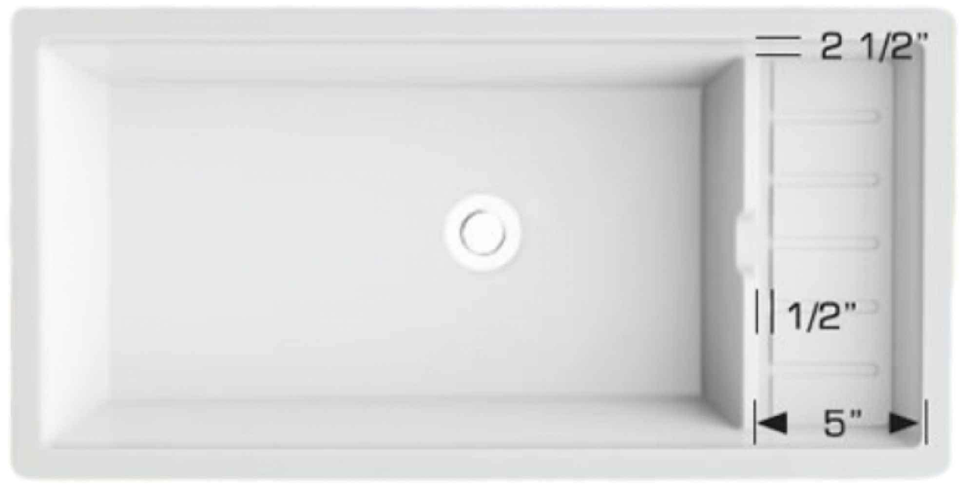 American Imaginations 2ZQLW 36" White Granite Composite Kitchen Sink w/ 1 Bowl, Linear Granite Series