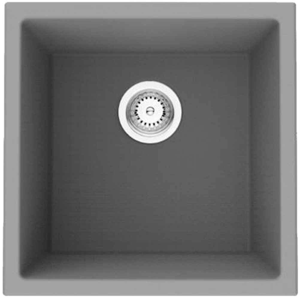 American Imaginations 2ZMJ4 17" Black Granite Composite Kitchen Sink w/ 1 Bowl, Deck Mount Faucet