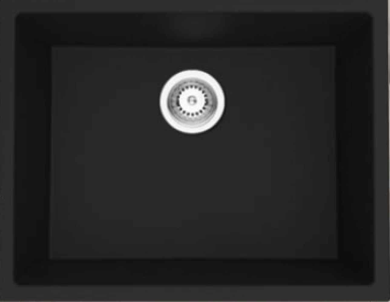 American Imaginations 2ZQN6 23" Black Granite Composite Kitchen Sink w/ 1 Bowl, Modern Style