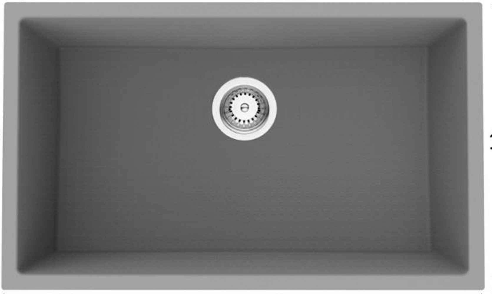 American Imaginations 2ZMJ8 30" Black Granite Composite Kitchen Sink w/ 1 Bowl, Deck Mount Faucet