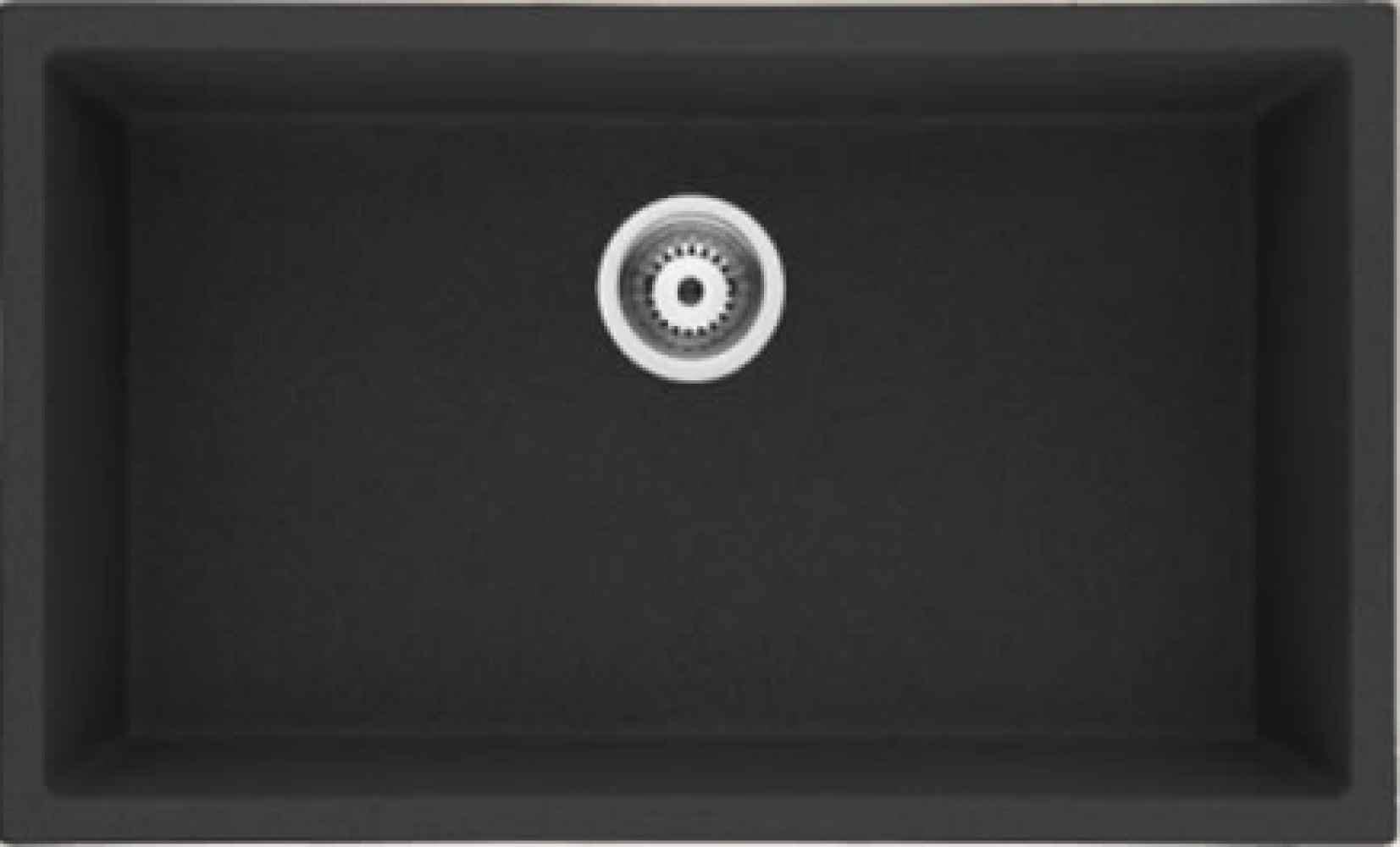 American Imaginations 2ZQOJ 27" Black Granite Composite Kitchen Sink w/ 1 Bowl, Modern Style