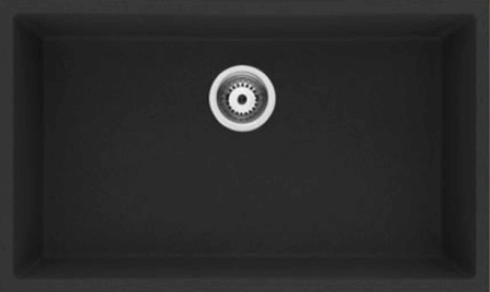 American Imaginations 2ZQLJ 34" Black Granite Composite Kitchen Sink w/ 1 Bowl, Modern Style