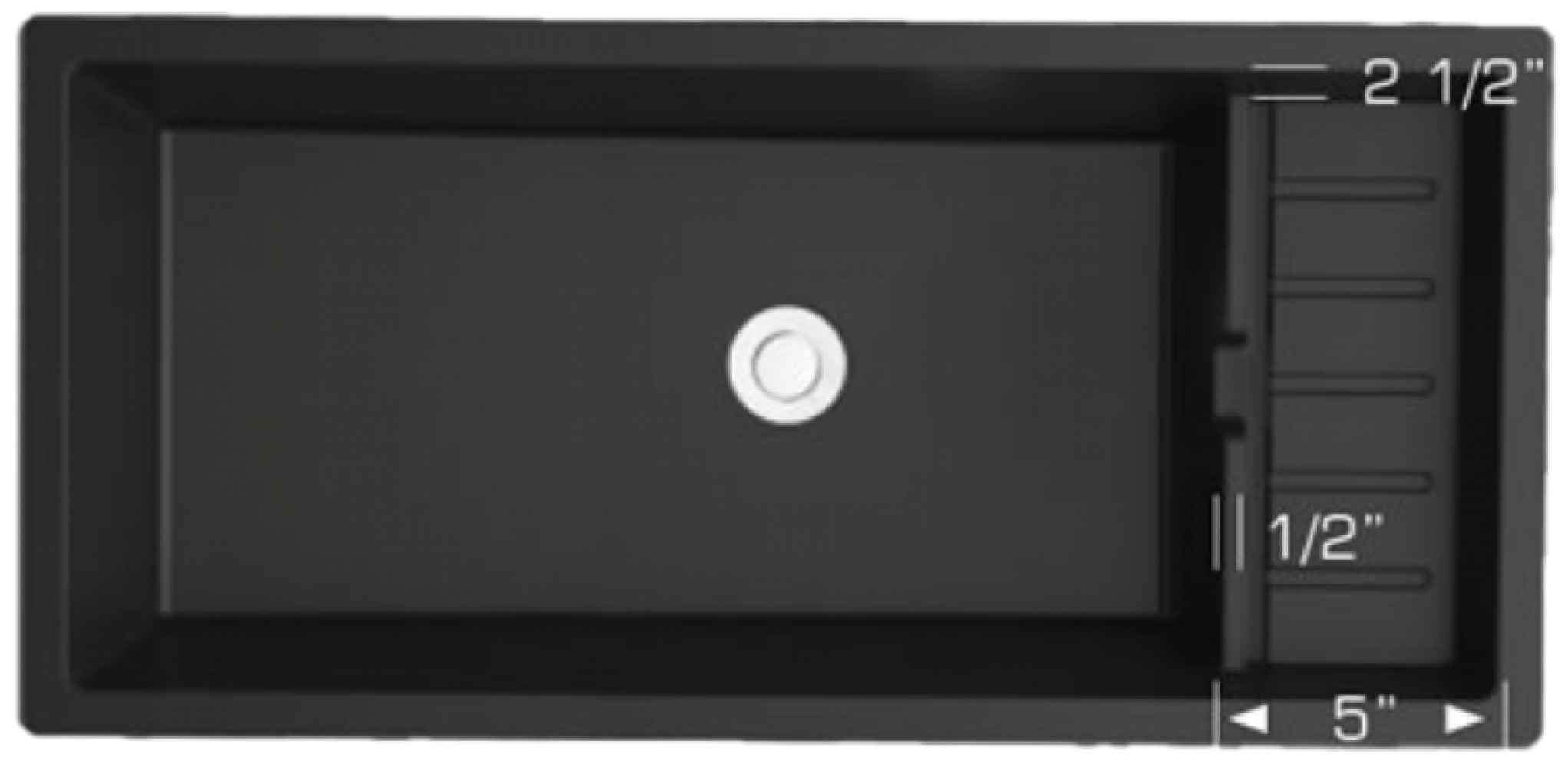 American Imaginations 2ZQLY 40" Black Granite Composite Kitchen Sink w/ 1 Bowl, Linear Granite Series