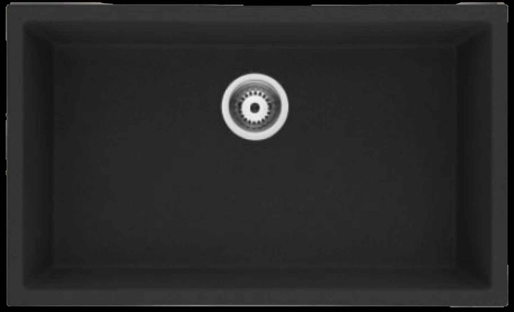 American Imaginations 2ZQNB 32" Black Granite Composite Kitchen Sink w/ 1 Bowl, Modern Style