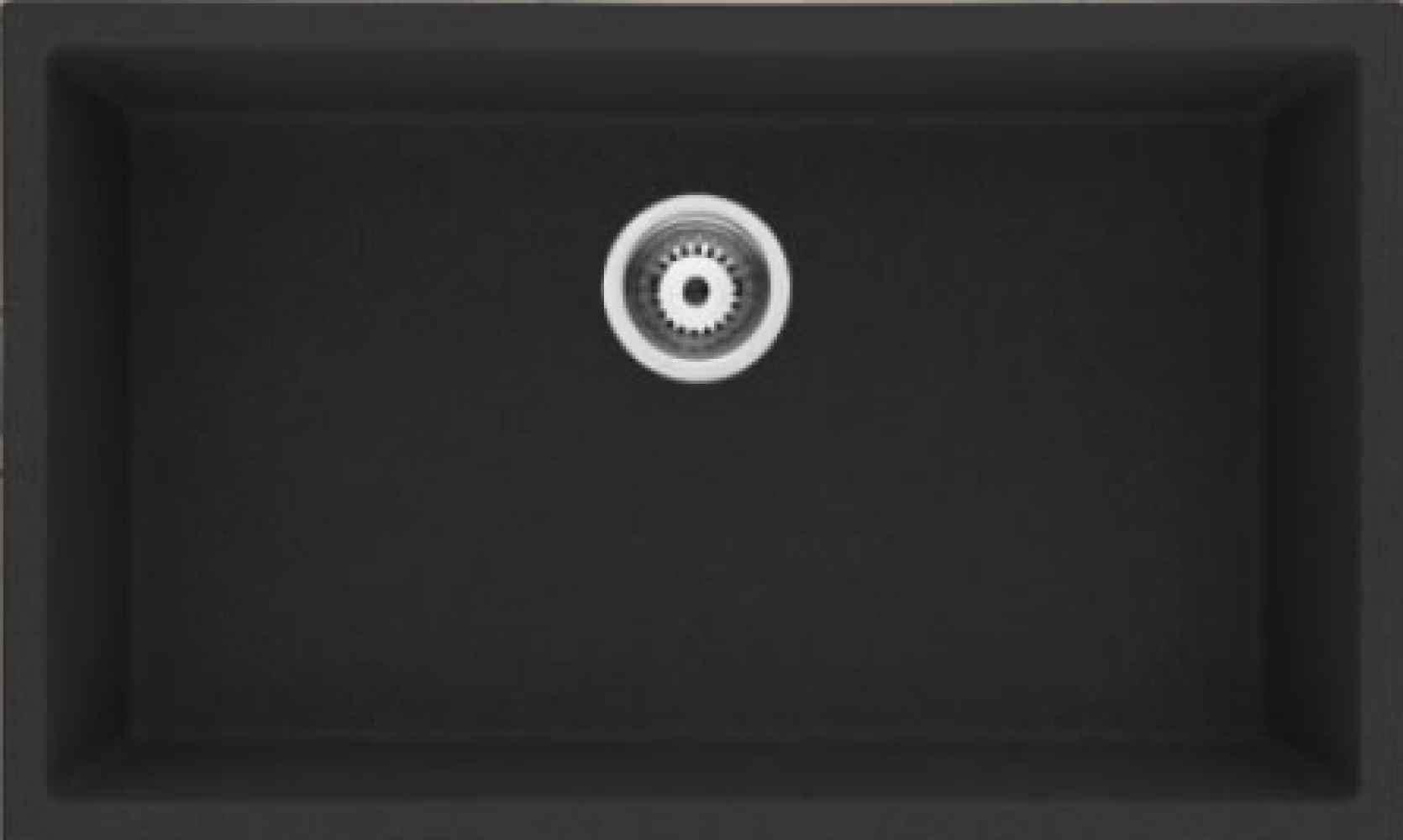 American Imaginations 2ZQNQ 25" Black Granite Composite Kitchen Sink w/ 1 Bowl, Modern Style