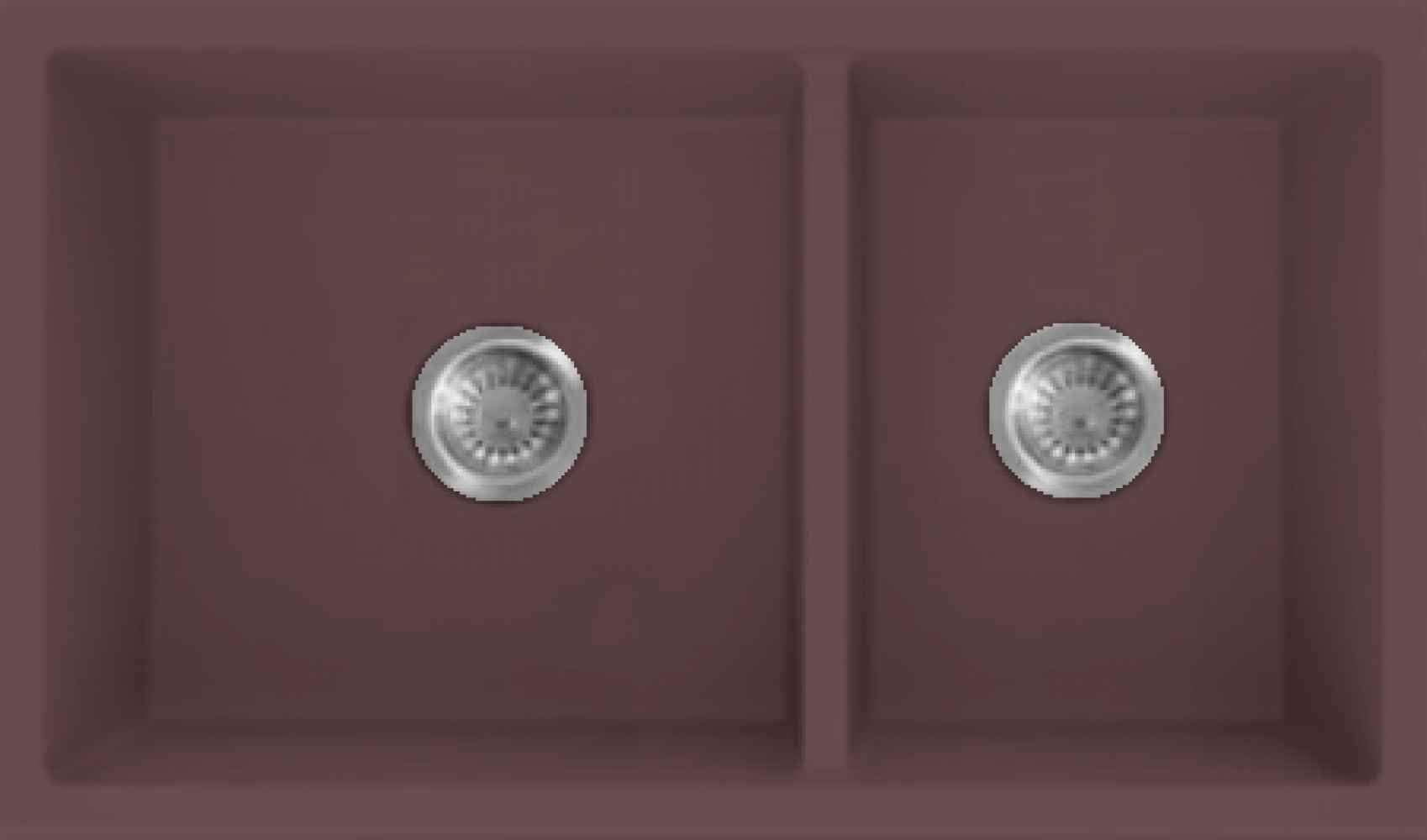 American Imaginations 2ZQPI 27" Granite Composite Coffee Kitchen Sink w/ 2 Bowl, Modern Style