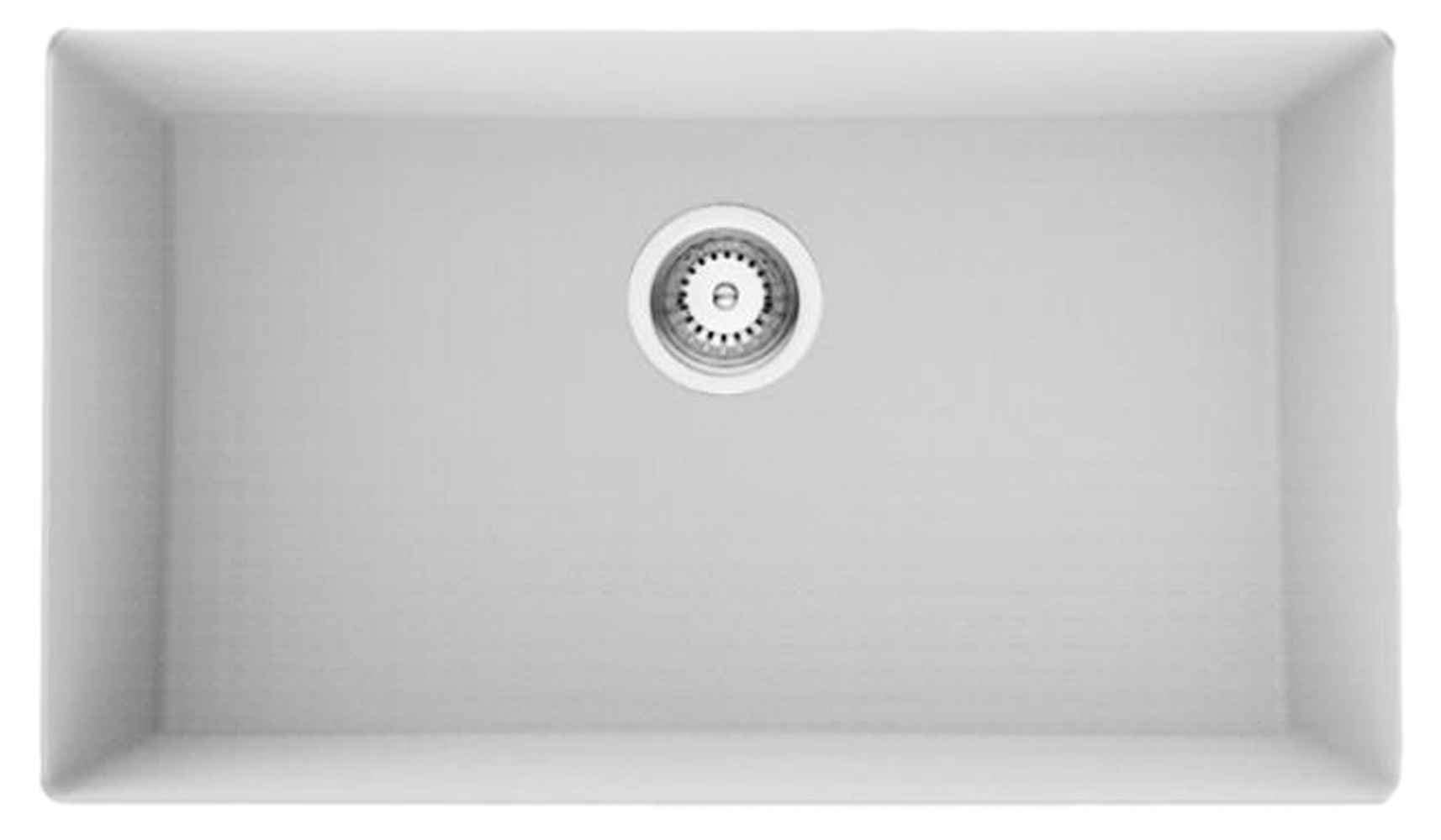 American Imaginations 2ZMJF 30" White Granite Composite Kitchen Sink w/ 1 Bowl, Deck Mount Faucet