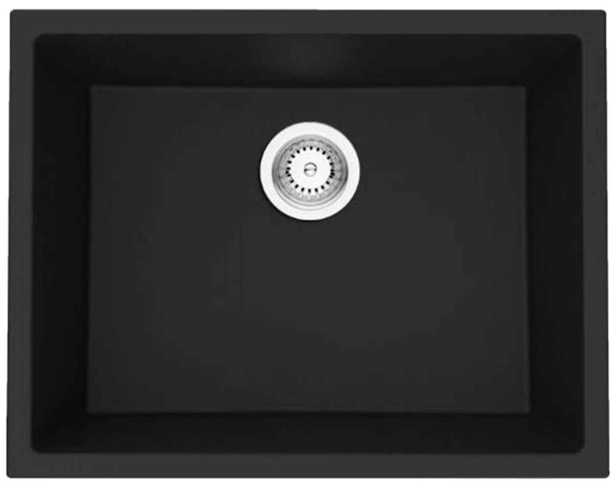 American Imaginations 2ZMKV 23" Black Granite Composite Kitchen Sink w/ 1 Bowl, Wall Mount Faucet