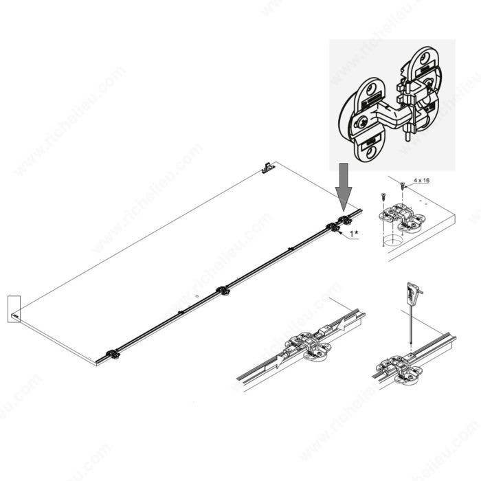 Richelieu 189S24088 FOLDING CONCEPTA Center Hinge