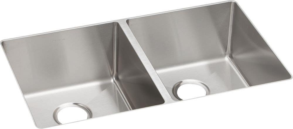 Elkay ECTRU31179T Crosstown 18 Gauge Stainless Steel 31-1/2" Length Equal Double Bowl Undermount Sink