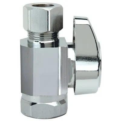 Brass Craft G2R10X CD Chrome Straight Stop Valve, 3/8 x 3/8-In.