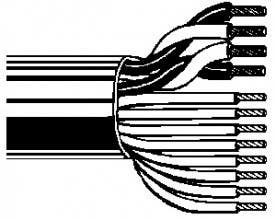 Alpha Communications 12WJ/500R 12 Conductors Cable - 2 Twisted Pairs and 8 Single