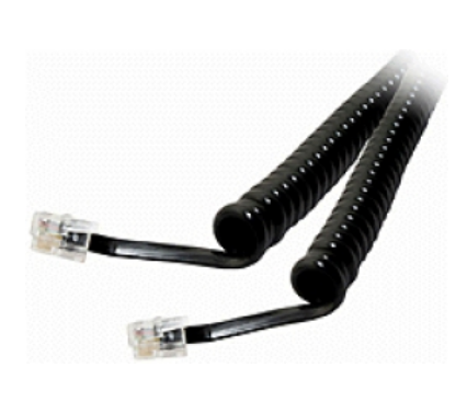 Alpha Communication BF643A 1' Coiled Cord 8 Pin, Black