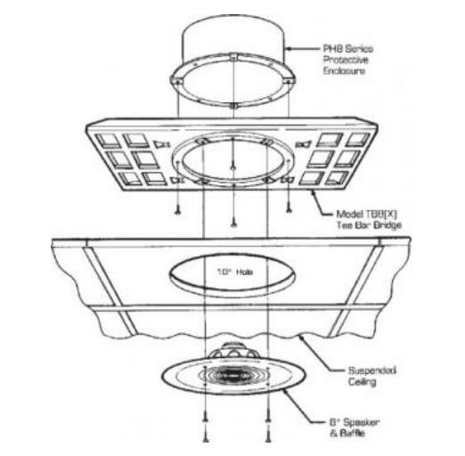 Alpha Communication TB8X Tee-Bar Bridge For 8" Speaker