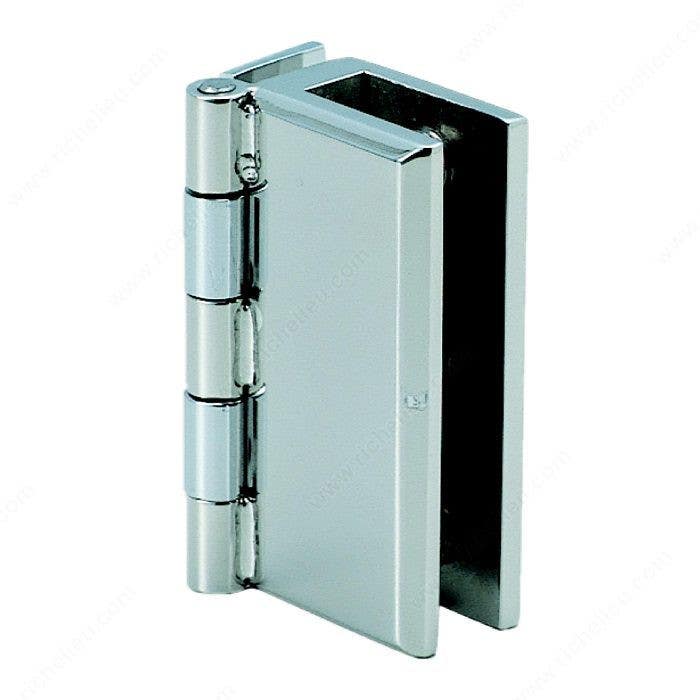 Richelieu 75 Stainless Steel Hinge for Glass or Acrylic Door, Recessed Within Furniture/Cabinet
