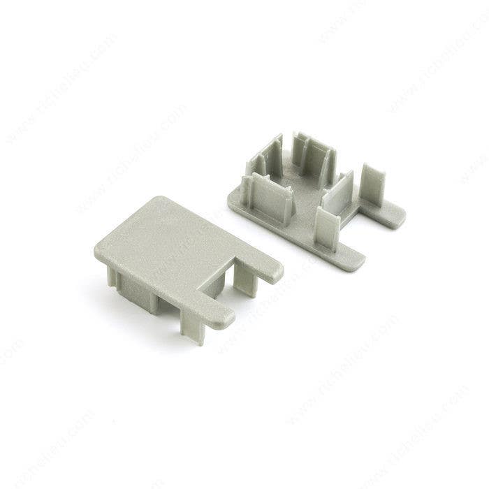 Richelieu 8688100 19" Stainless Steel and Aluminum End Cap for Surface-Mounted Track