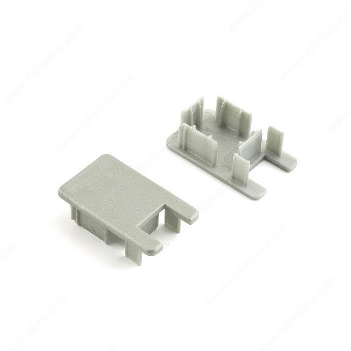 Richelieu 289969170 16" Stainless Steel and Aluminum Surface-Mounted Track End Caps