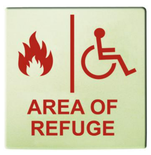 Alpha Communication RSN7041 Area of Refuge Wall Sign, 8 in x 8 in.
