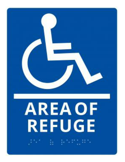 Alpha Communication RSN7044 Area of Refuge Wall Sign- Blue