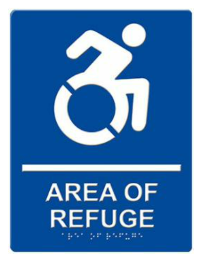 Alpha Communication RSN7044NY Area of Refuge Wall Sign (NYS)- Blue