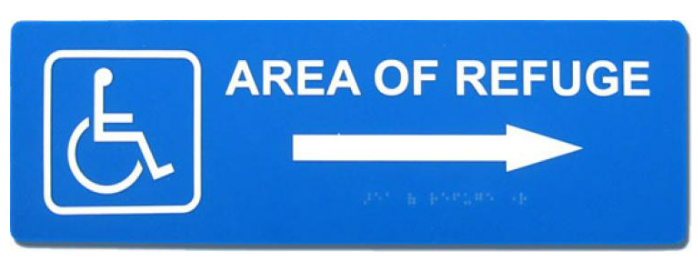 Alpha Communication RSN7047 Series Area of Refuge Wall Arrow Sign- Blue