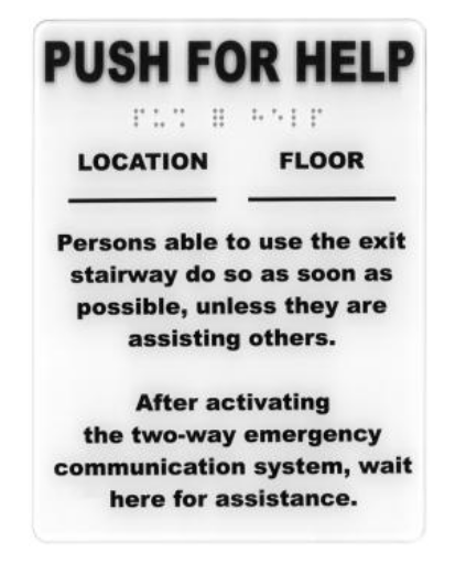 Alpha Communication RSN7049 Instruction and Location Wall Sign