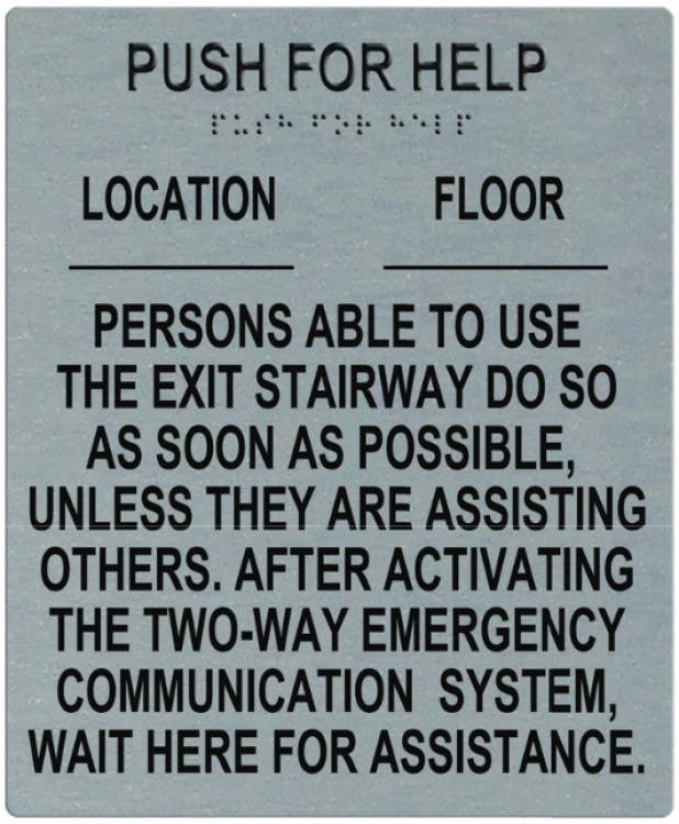 Alpha Communication RSN7049LSS Instruction and Location Wall Sign
