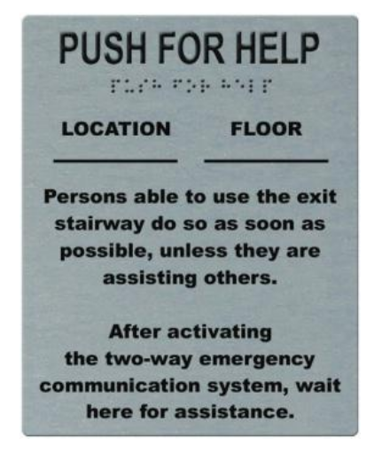 Alpha Communication RSN7049SS Instruction and Location Wall Sign- Silver