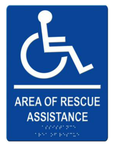 Alpha Communication RSN7080 Area of Rescue Assistance Wall Sign- Blue