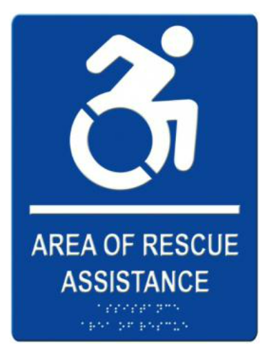 Alpha Communication RSN7080NY Area of Rescue Assistance Wall Sign- Blue