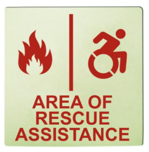 Alpha Communication RSN7085NY Area of Rescue Assistance Wall Sign- 8" x 8"