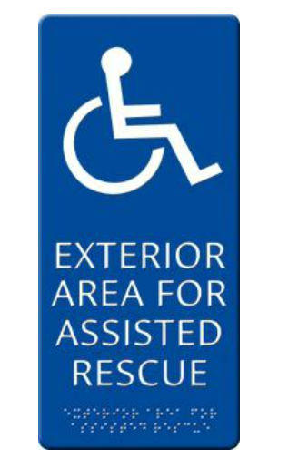 Alpha Communication RSN7086 Area of Rescue Assistance Wall Sign- 5" x 11"