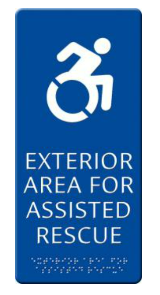 Alpha Communication RSN7086NY Area of Rescue Assistance Wall Sign with handicapped symbol (NYS)