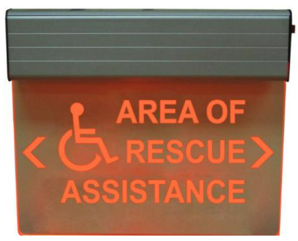Alpha Communication RSN7090NY Series Red Lighted Area of Rescue Sign- 120 V
