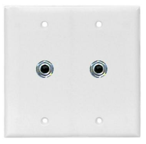 Alpha Communication SF002JC 2 Gang Wall Jack Station w/cord-out- White