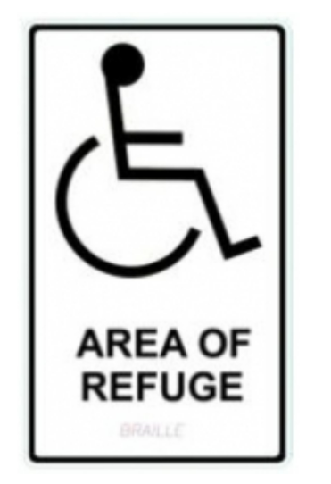Alpha Communication SN-P48GL Photoluminescent Area of Refuge Sign- Braille