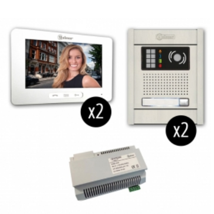 Alpha Communication VKGB2-7/1AF/2M2D 1-Unit Touchscreen Video-Intercom Kit (2x2)