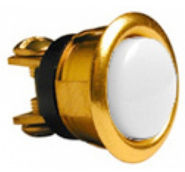 Alpha Communication 205L-B 5/8" Round Pushbutton With Light- Brass