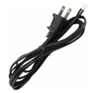 Alpha Communication 55-784 Two-Pronged AC Power Cord, 5' Black