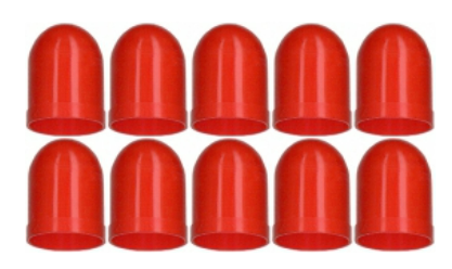 Alpha Communication RP037AK Red Rubber Bulb Covers-10Pk