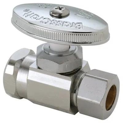 Brass Craft OR32X CD Straight Stop Valve, Chrome, 1/2 FIP x 1/2-In.