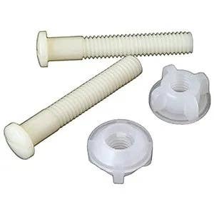 Brass Craft 250-693 Plastic Toilet Seat Hinge Bolt, White, 2.5-In.