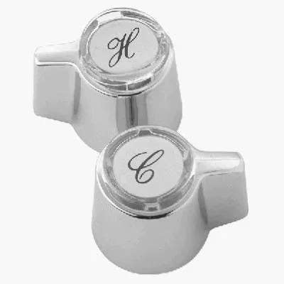 Brass Craft SH2957 Lever Faucet Handle With Hot/Cold Buttons, Sterling Canopy, 2-Pk.