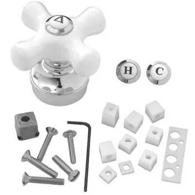 Brass Craft SH5725 Fit-All Tub & Shower Handle, Chrome With White Ceramic Handle