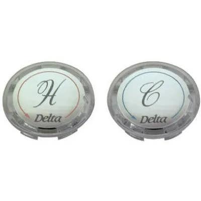 Brass Craft SHD0254 C Faucet Hot & Cold Handle Cap, Delta-Delex, Acrylic With Silver Insert, 1-5/16-In.