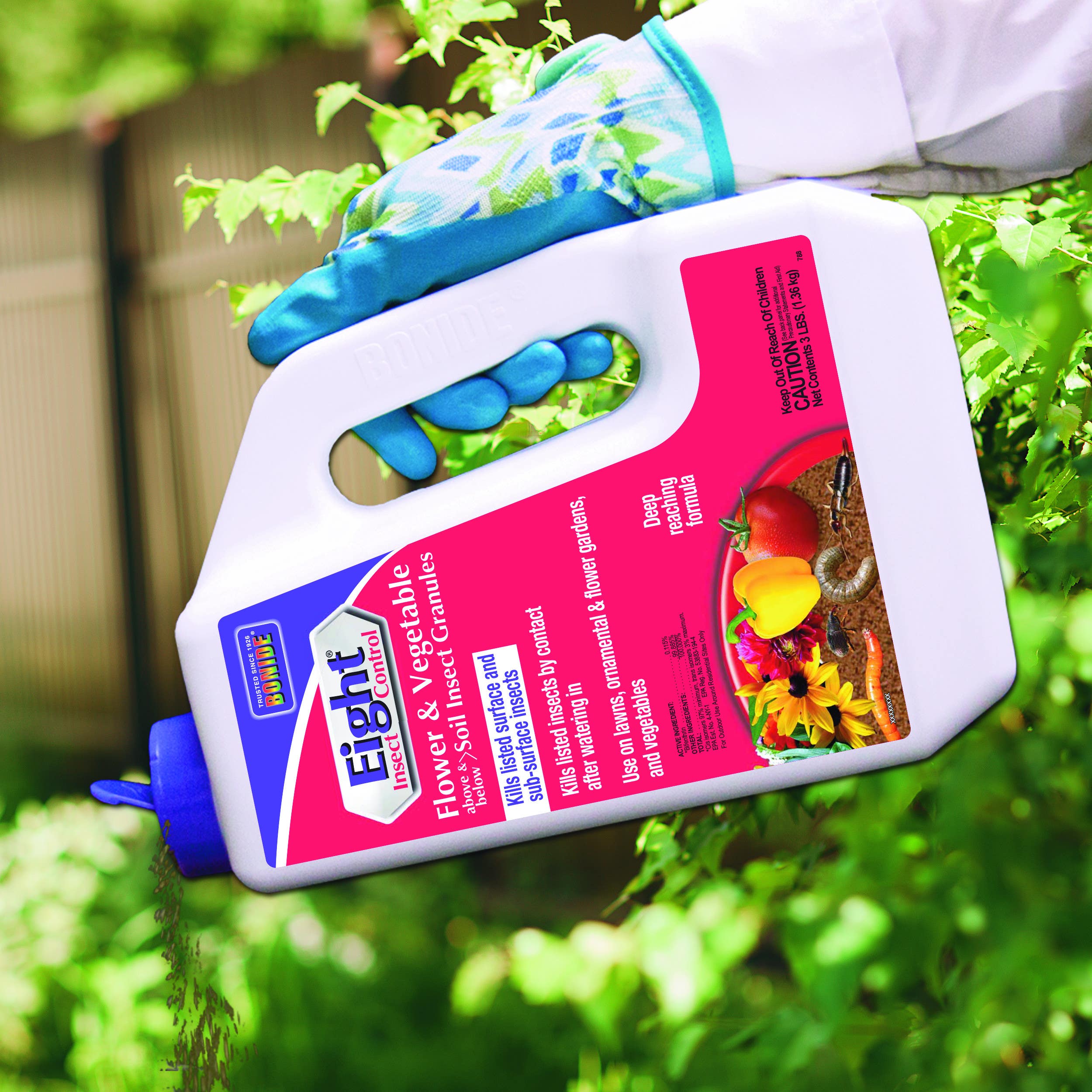 Bonide Products Inc 788 Eight, Flower & Vegetable Soil Insect Granules, 3 Lbs.