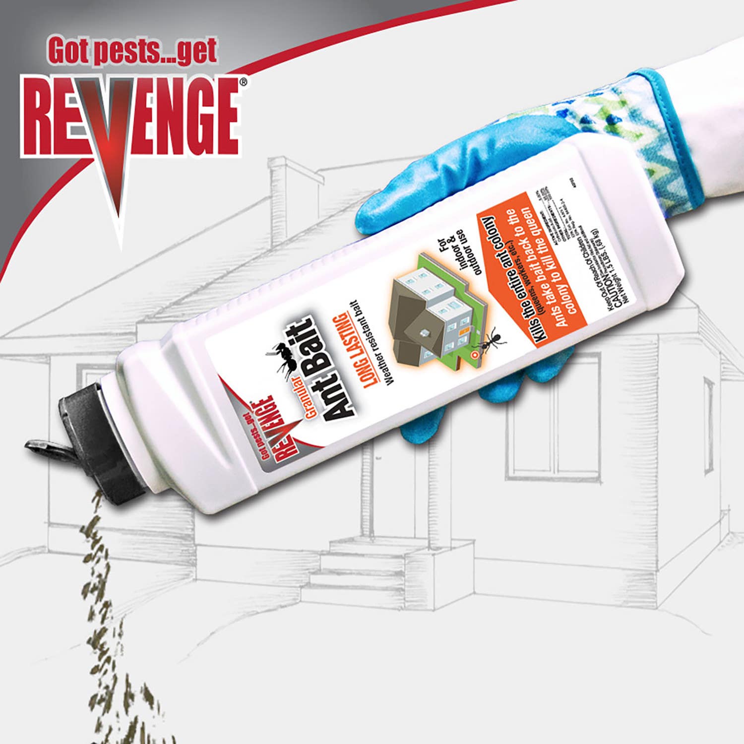 Bonide Products Inc 45672 Revenge, Ant Killer, Granules, 4 Lbs.