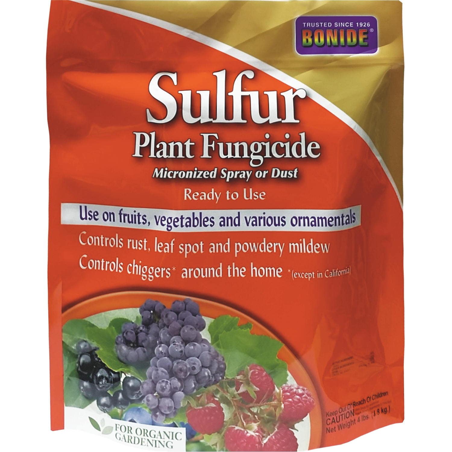 Bonide Products Inc 14 Sulfur Plant Fungicide Dust, Ready-to-Use